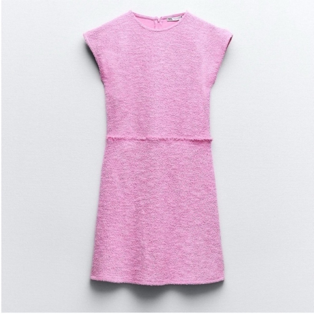 Zara, Pink, TEXTURED JACQUARD DRESS, Large - Picture 5 of 16